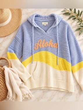 Lou & Grey Light Blue Knit Pullover ALOHA